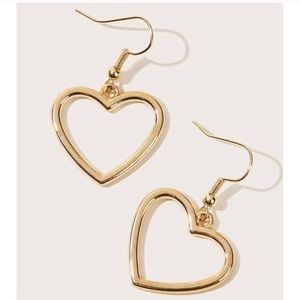 NWT 90’s inspired gold heart drop earrings